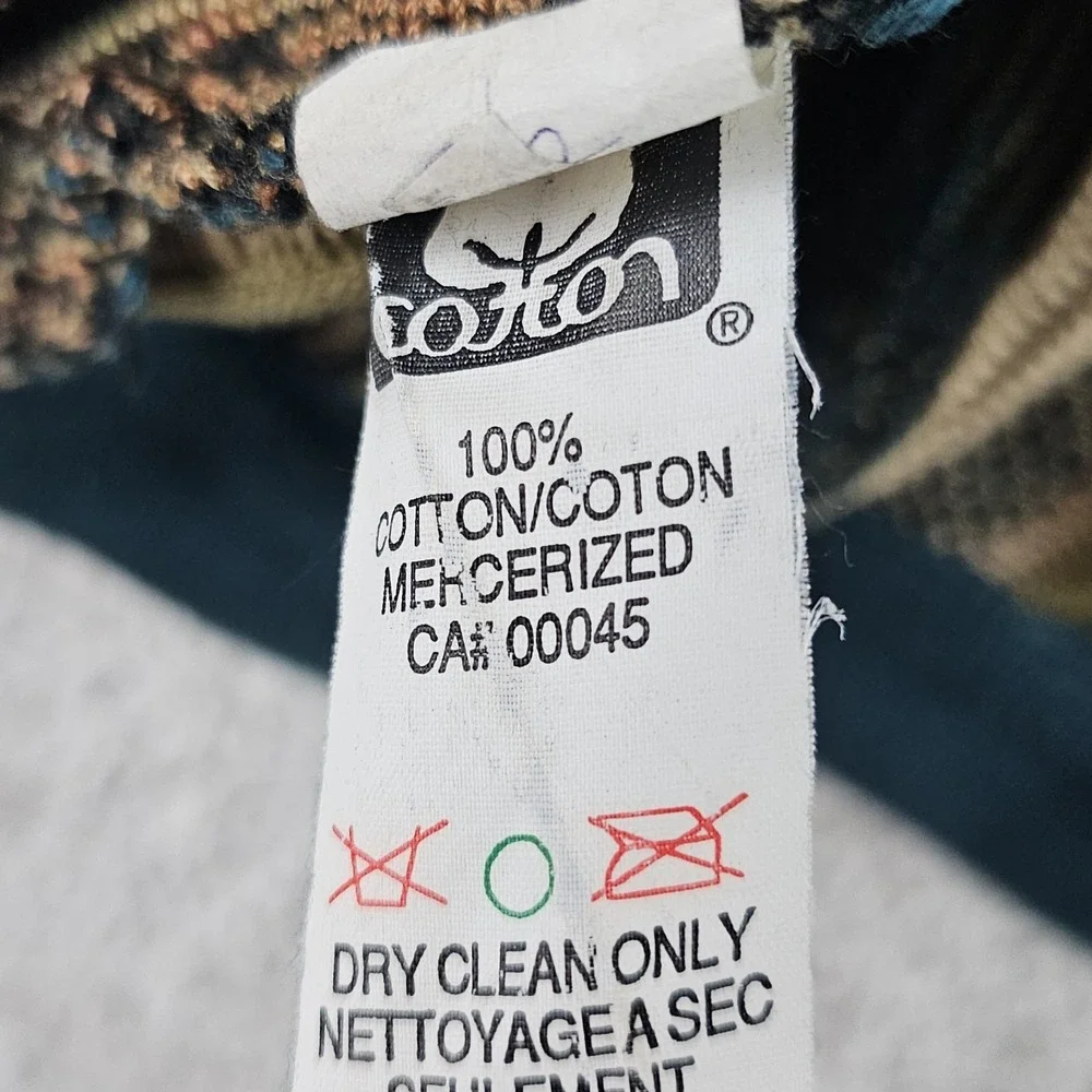 Vintage Tundra Canada Knit Sweater Cardigan Size Large 90s Coogi Style 3D Cotton